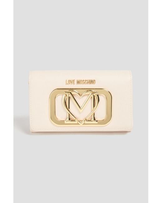 Love Moschino Natural Gold Rush Embellished Faux Leather Wallet