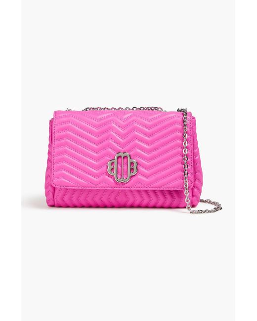 Maje Pink Quilted Leather Shoulder Bag