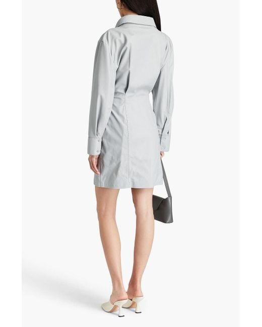 Acne Blue Hemdkleid in minilänge aus leder