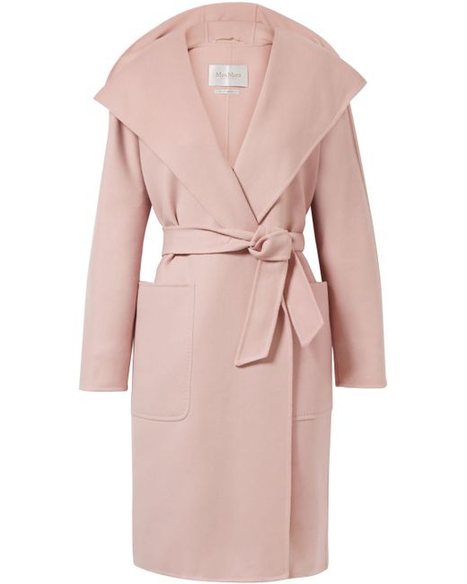 Max Mara Mozart Wool And Cashmere-blend Hooded Coat Pastel Pink