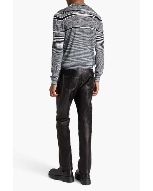 Missoni Gray Space-dyed Jacquard-knit Wool Sweater for men