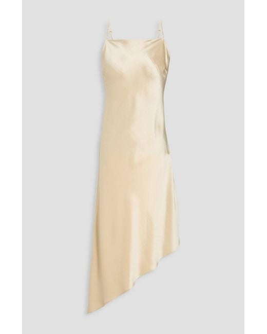 By Malene Birger White Levianna Asymmetric Satin-crepe Slip Dress
