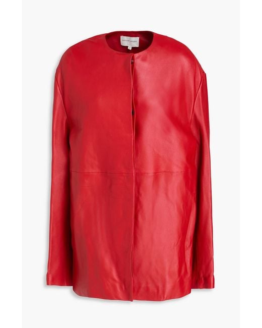 Loulou de Saison Red Atalia Pebbled-Leather Jacket