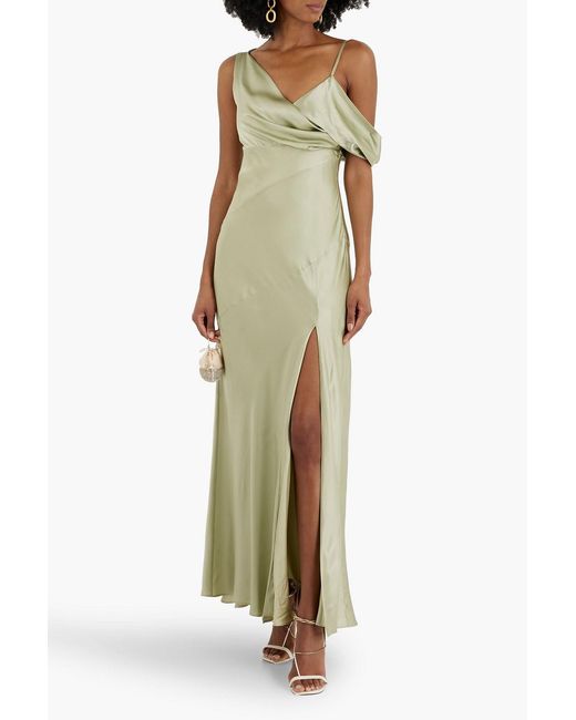 Nicholas Green Draped Silk-satin Gown