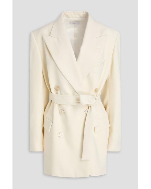 Dries Van Noten Natural Double-breasted Wool-twill Blazer