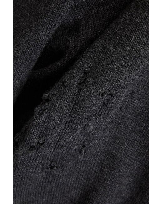Balenciaga Black Oversized Distressed Wool Sweater
