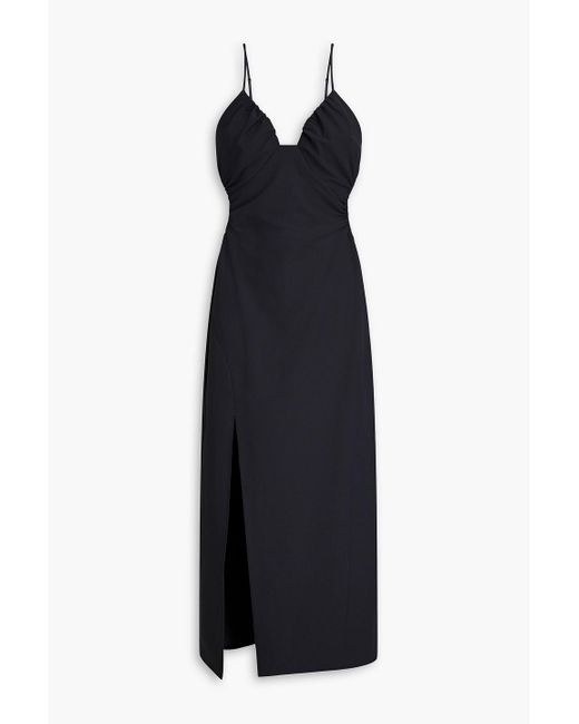 Cinq À Sept Black Adria Cutout Stretch-crepe Midi Dress