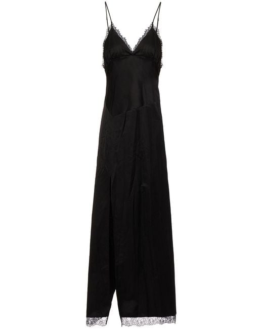 MM6 by Maison Margiela Black Cotton-blend Slip Dress