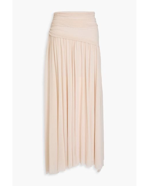 Philosophy Di Lorenzo Serafini Natural Gathered Mesh Midi Skirt