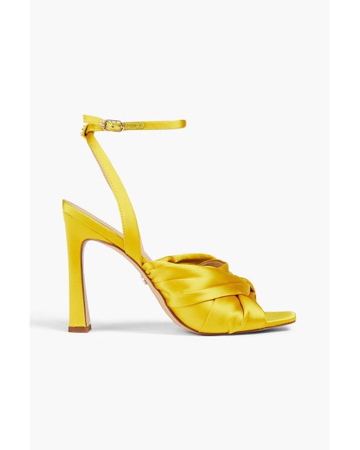 Sam Edelman Yellow Lavender Twisted Satin Sandals
