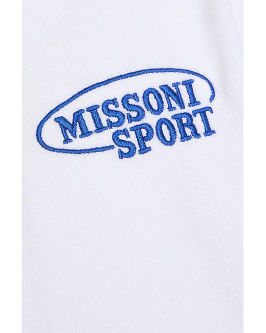 Missoni Bedrucktes sweatshirt aus frottee aus einer baumwollmischung mit halblangem reißverschluss in White für Herren