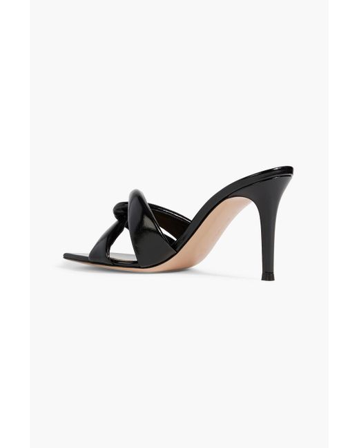 Gianvito Rossi Black Amour Twisted Patent-Leather Mules
