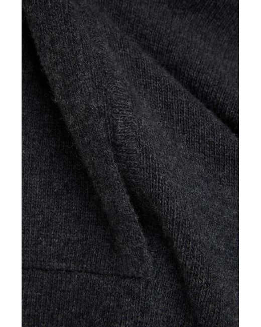 Theory Black Wool And Cashmere-blend Hooded Sweater