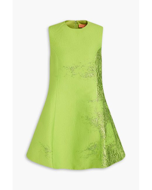 Stine Goya Green Brocade Mini Dress