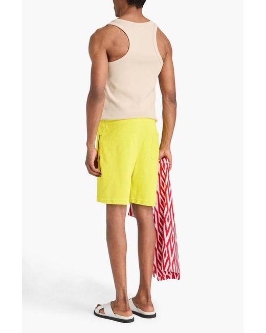 Orlebar Brown Yellow Trevone Cotton-Terry Drawstring Shorts for men