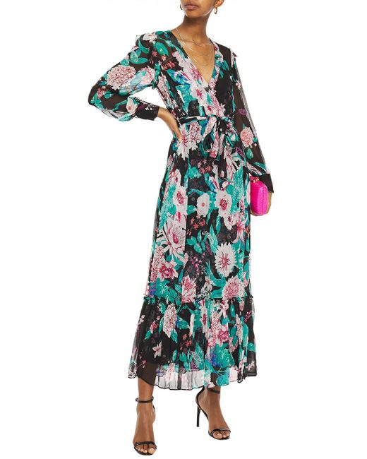 dvf ruffle sleeve wrap dress