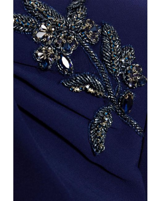 THEIA Blue Ivanna Embellished Crepe Dress