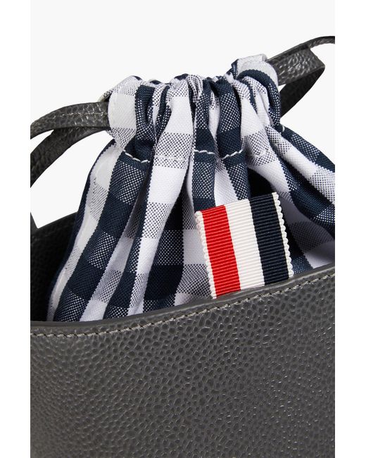 Thom Browne White Pebbled-leather Bucket Bag