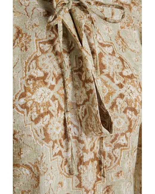 Acne Natural Solene Paisley-print Cotton-crepe Blouse