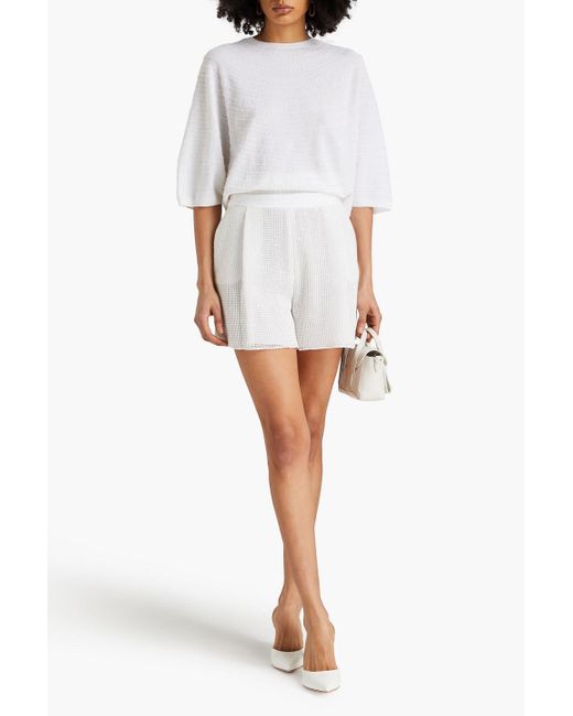 Emporio Armani White Shorts aus einer baumwollmischung mit pailletten
