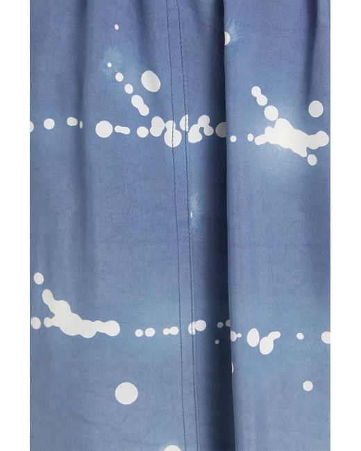 Jil Sander Blue Printed Twill Shorts for men