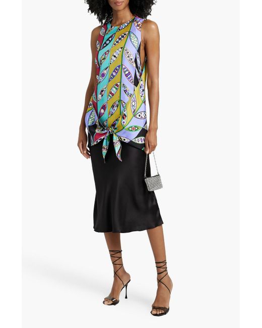 Emilio Pucci White Printed Silk Top