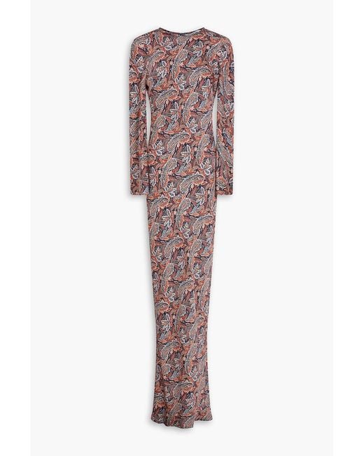 Veronica Beard Multicolor Gemma Paisley-Print Silk-Blend Satin Maxi Dress