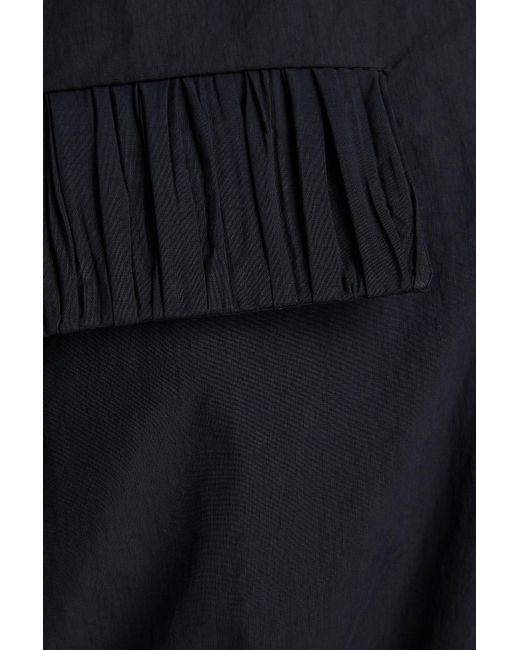 Nanushka Black Danielle Convertible Cotton-blend Poplin Maxi Shirt Dress