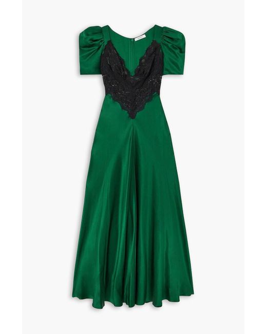 RODARTE ロダルテ ワンピース Lace-trimmed silk maxi 863774 Lace-trimmed silk maxi dress in black - Rodarte | Mytheresa