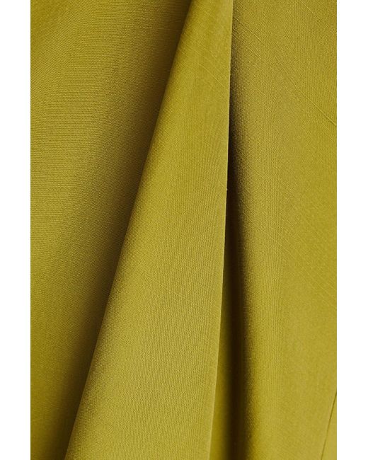 Giuliva Heritage Green Two-tone Slub Silk Halterneck Maxi Dress