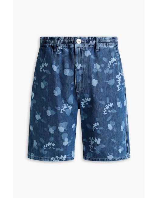 Marni Blue Printed Denim Shorts for men