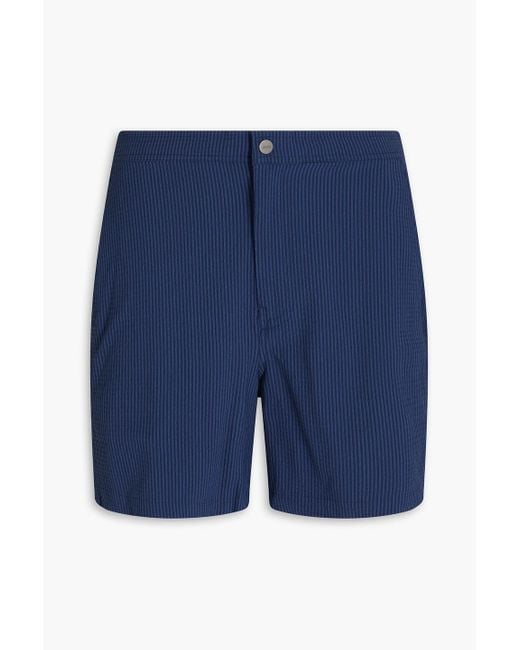 Onia Calder 6e Mid length Striped Seersucker Swim Shorts in Blue for Men Lyst UK