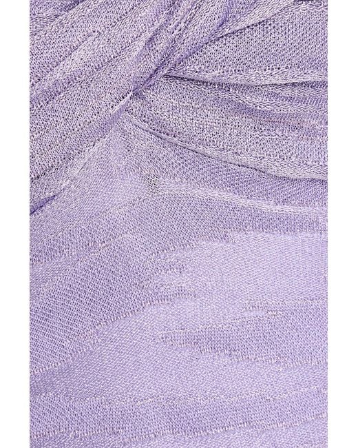 Missoni Purple Metallic Crochet-Knit Maxi Dress