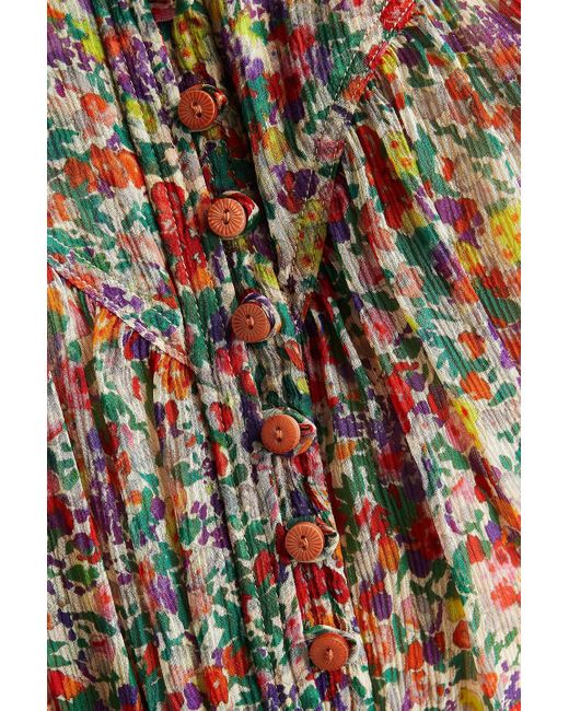 Isabel Marant Multicolor Orionea Gathered Floral-print Silk-crepon Blouse