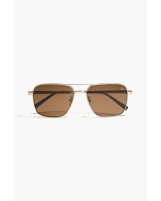 Dunhill Metallic Gold-tone Metal Square-frame Sunglasses for men