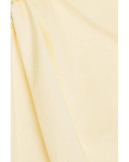Tory Burch White Oberteil aus baumwollpopeline mit raffungen und schnürung