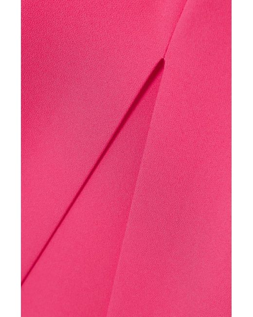 Safiyaa Pink Drapiertes midikleid "opal" aus stretch-crêpe mit asymmetrischer schulterpartie