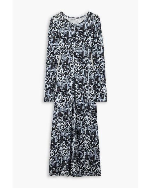 Proenza Schouler Black Atlas Printed Stretch-Jersey Maxi Dress