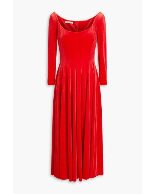 Philosophy Di Lorenzo Serafini Red Velvet Midi Dress