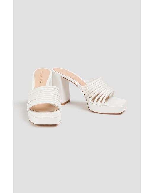 Gianvito Rossi White Leather Platform Mules