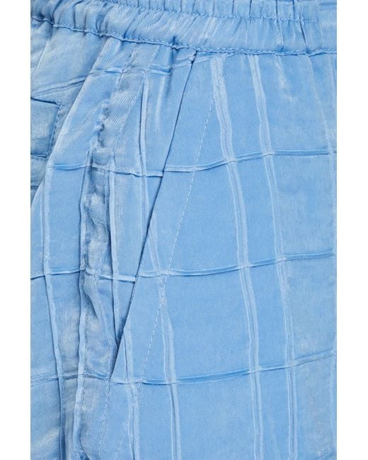 Jacquemus Calecon shorts aus vorgewaschenem satin mit karomuster in Blue für Herren