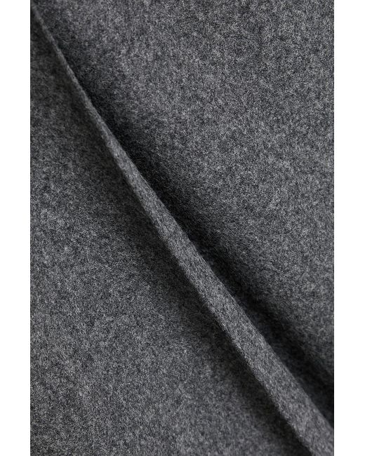 Jil Sander Gray Midi-wickelrock aus einer wollmischung mit falten