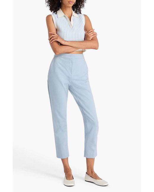 Max Mara Blue Pegno Cropped Jersey Slim-leg Pants