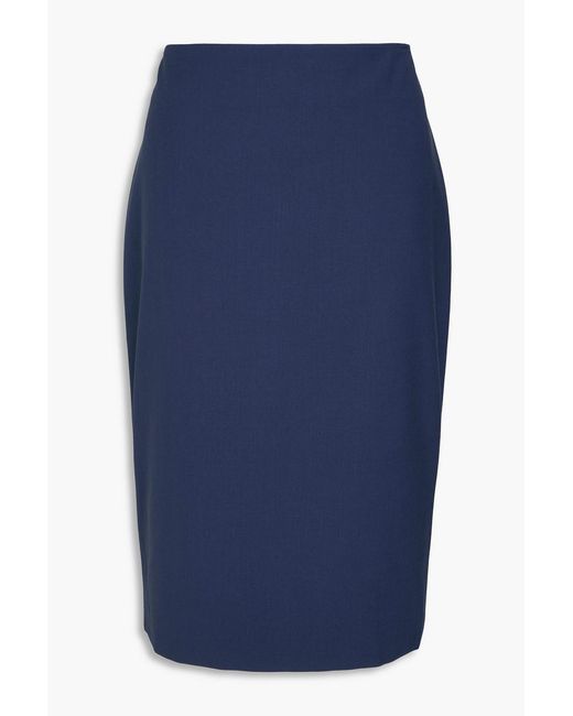 Theory Blue Wool-blend Pencil Skirt