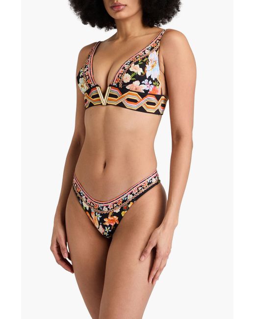 Camilla Multicolor Triangel-bikini-oberteil mit print und verzierung