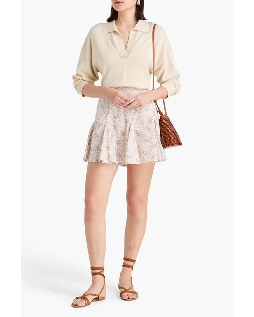 Polo Ralph Lauren Pink Floral-Print Cotton-Poplin Mini Skirt