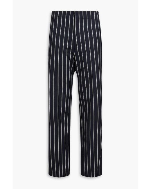 Victoria Beckham Blue Karottenhose aus jacquard aus einer woll-baumwollmischung mit streifen
