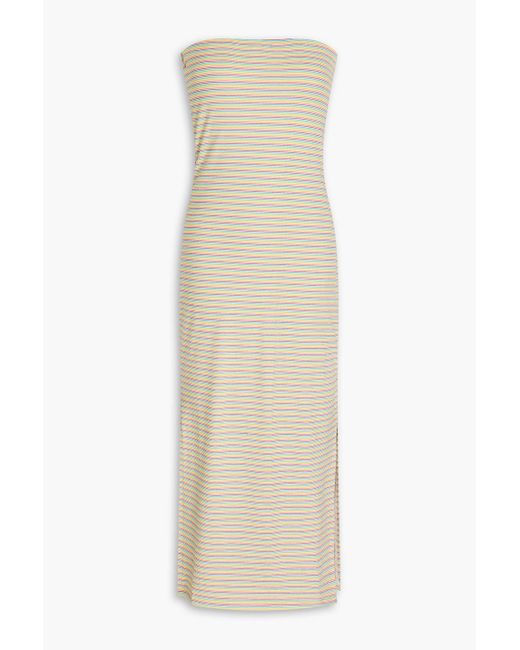 Melissa Odabash Women's White Aubrey Strapless Striped Jersey Midi Dress