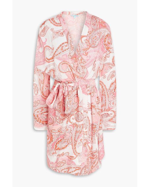 Melissa Odabash Pink Paisley-print Woven Kimono