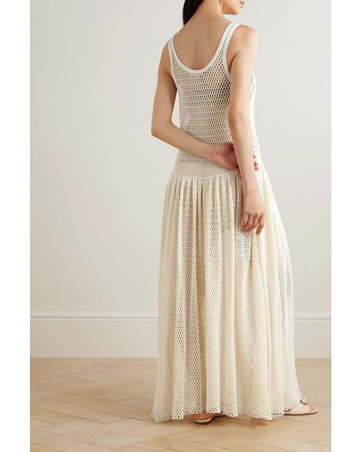 DIOTIMA Natural Pocomania Open-knit Cotton Maxi Dress